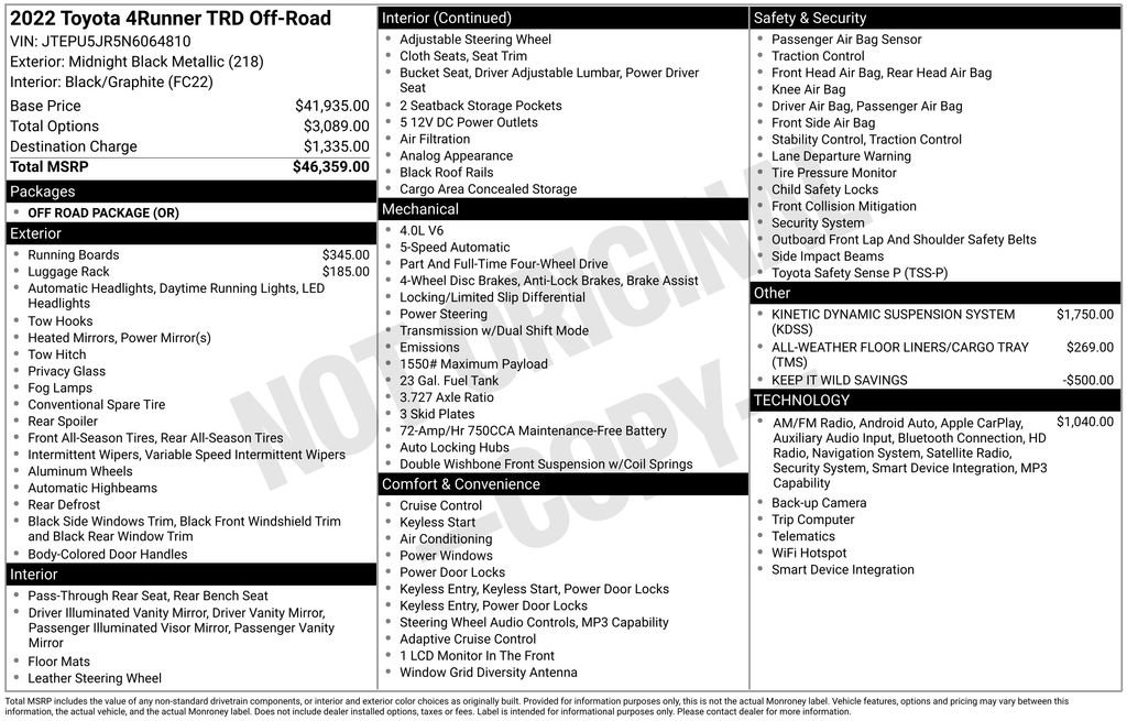 Used 2022 Toyota 4Runner TRD Off-Road image 4