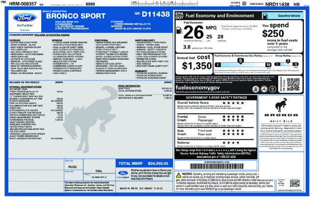Certified 2022 Ford Bronco Sport Big Bend w/ Convenience Package AWD/4WD image 13
