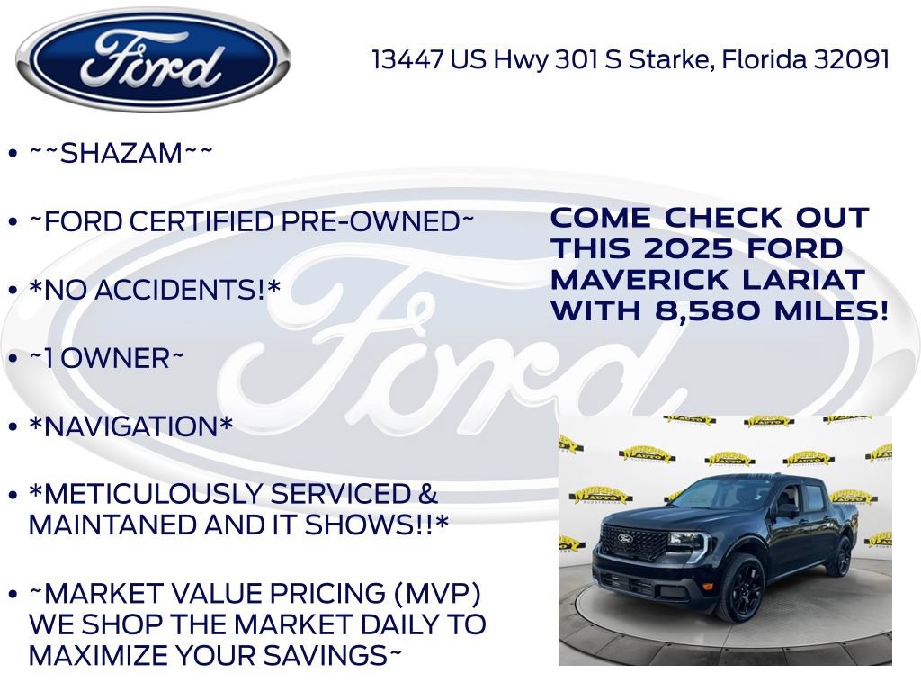 Certified 2025 Ford Maverick Lariat w/ Black Appearance Package AWD/4WD image 6