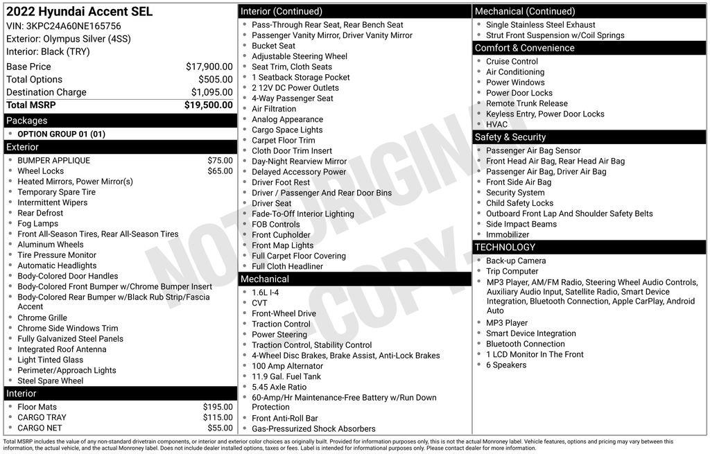 Used 2022 Hyundai Accent SEL FWD image 12