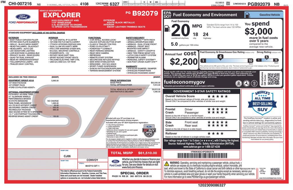 Certified 2023 Ford Explorer ST w/ Equipment Group 401A image 25