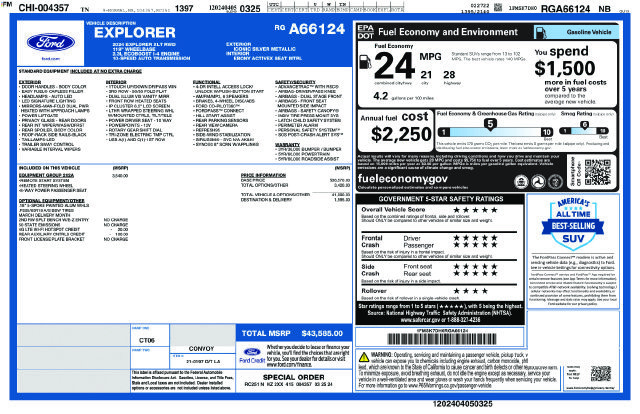 Certified 2024 Ford Explorer XLT w/ Equipment Group 202A RWD image 34