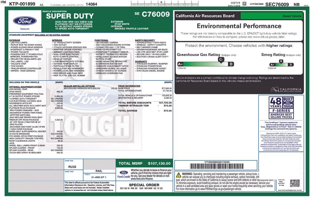 Certified 2025 Ford F250 Platinum w/ Platinum Plus Package AWD/4WD image 7