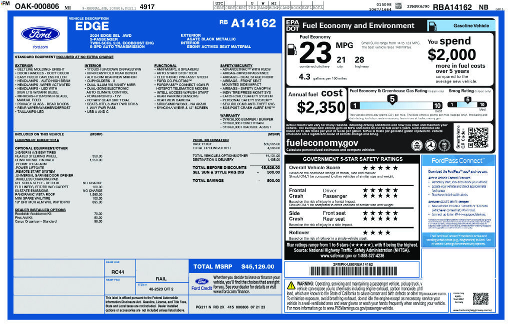 Certified 2024 Ford Edge SEL w/ Convenience Package AWD/4WD image 29