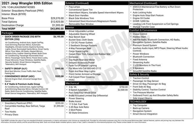 Used 2021 Jeep Wrangler Sport image 15