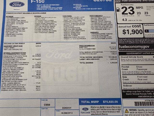 Certified 2023 Ford F150 Lariat w/ Equipment Group 502A High AWD/4WD image 34