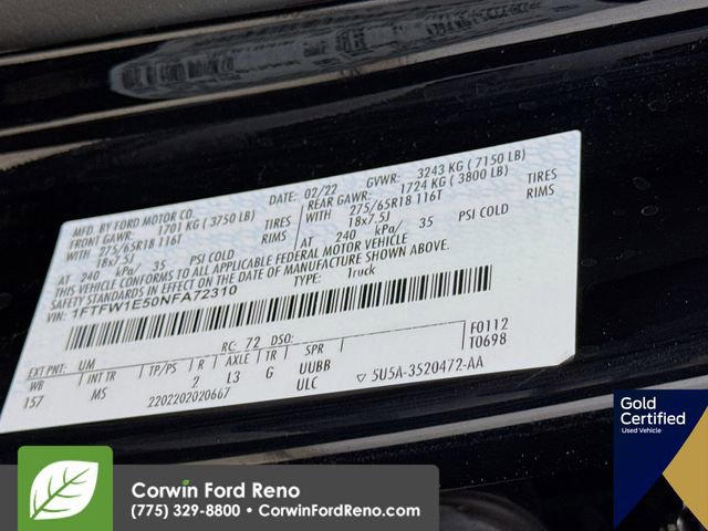 Certified 2022 Ford F150 XLT w/ Equipment Group 302A High image 35