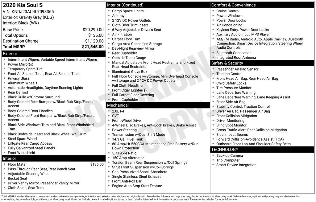 Used 2020 Kia Soul S image 10