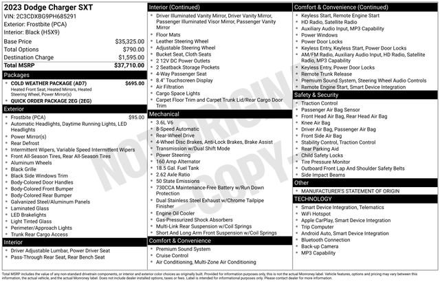 Used 2023 Dodge Charger SXT w/ Cold Weather Package RWD image 7