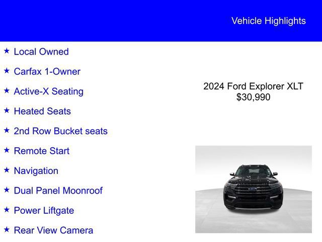 Certified 2024 Ford Explorer XLT w/ Equipment Group 202A image 6