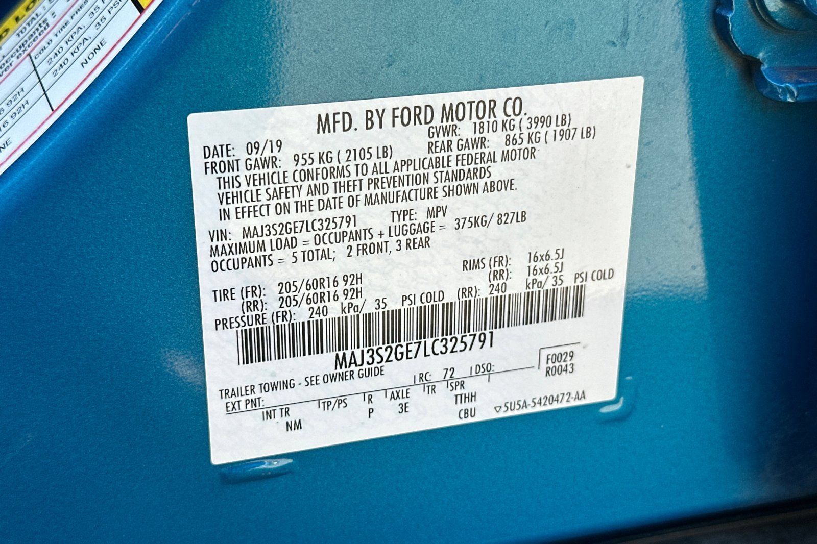 Certified 2020 Ford EcoSport SE FWD image 56