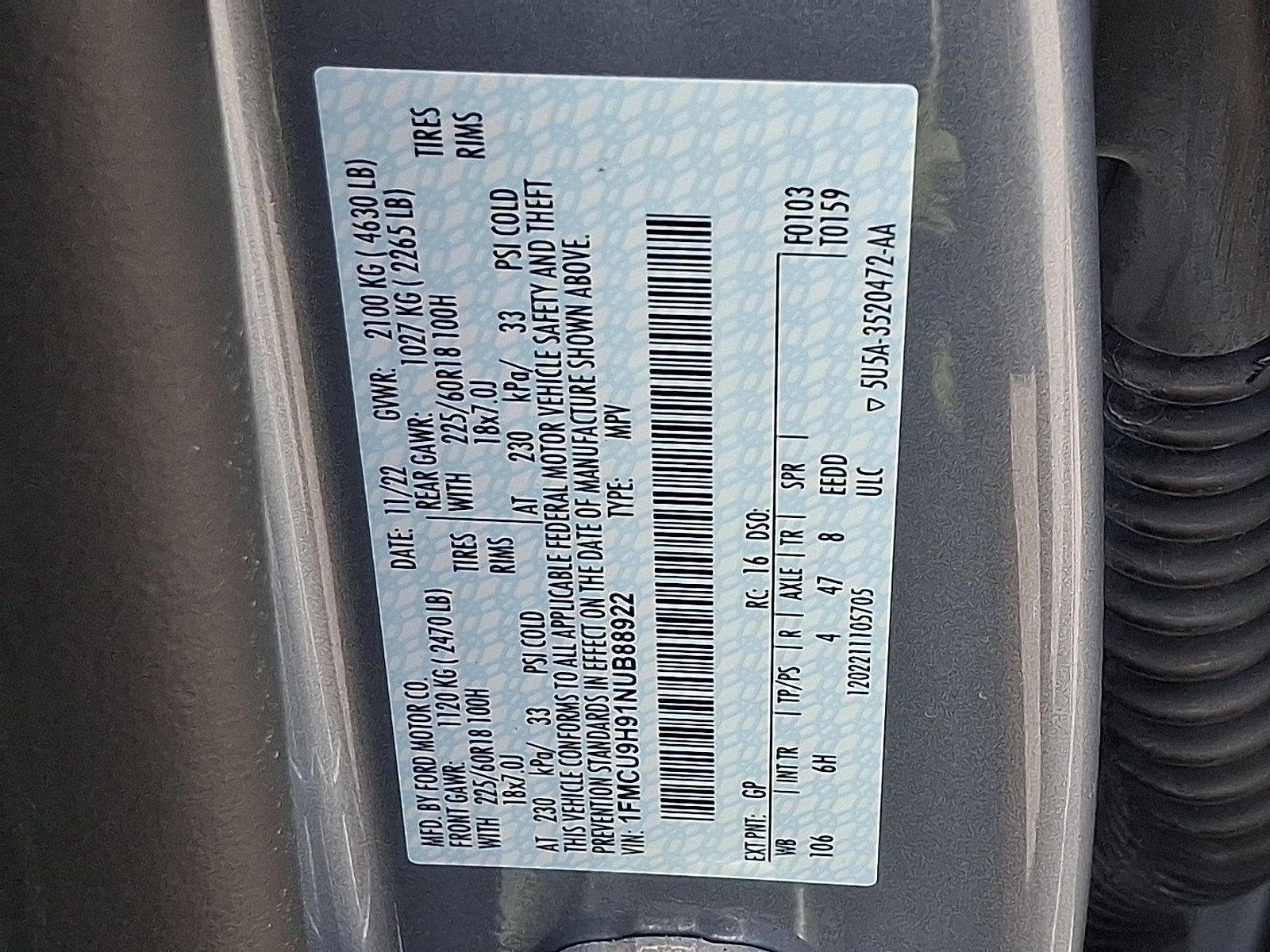 Certified 2022 Ford Escape SEL image 27