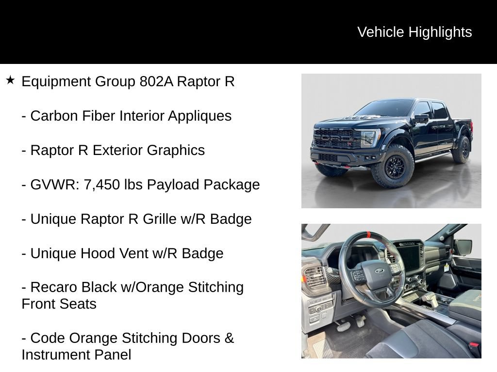 Certified 2023 Ford F150 Raptor w/ Equipment Group 802A Raptor R AWD/4WD image 11