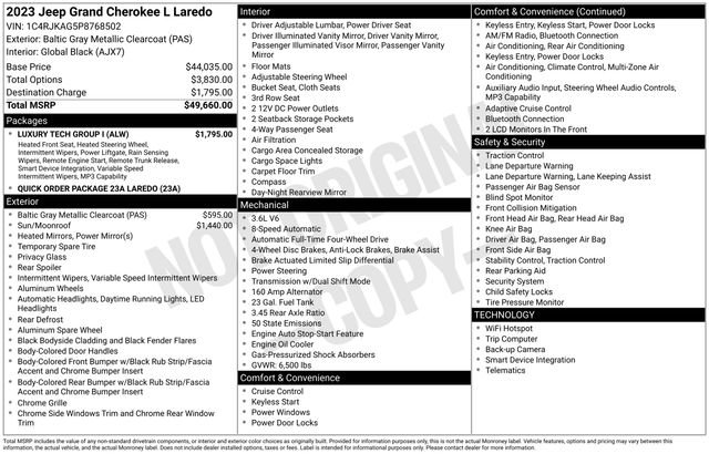Used 2023 Jeep Grand Cherokee L Laredo w/ Luxury Tech Group I AWD/4WD image 6