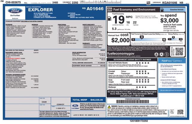 Certified 2019 Ford Explorer XLT w/ Equipment Group 202A AWD/4WD image 37
