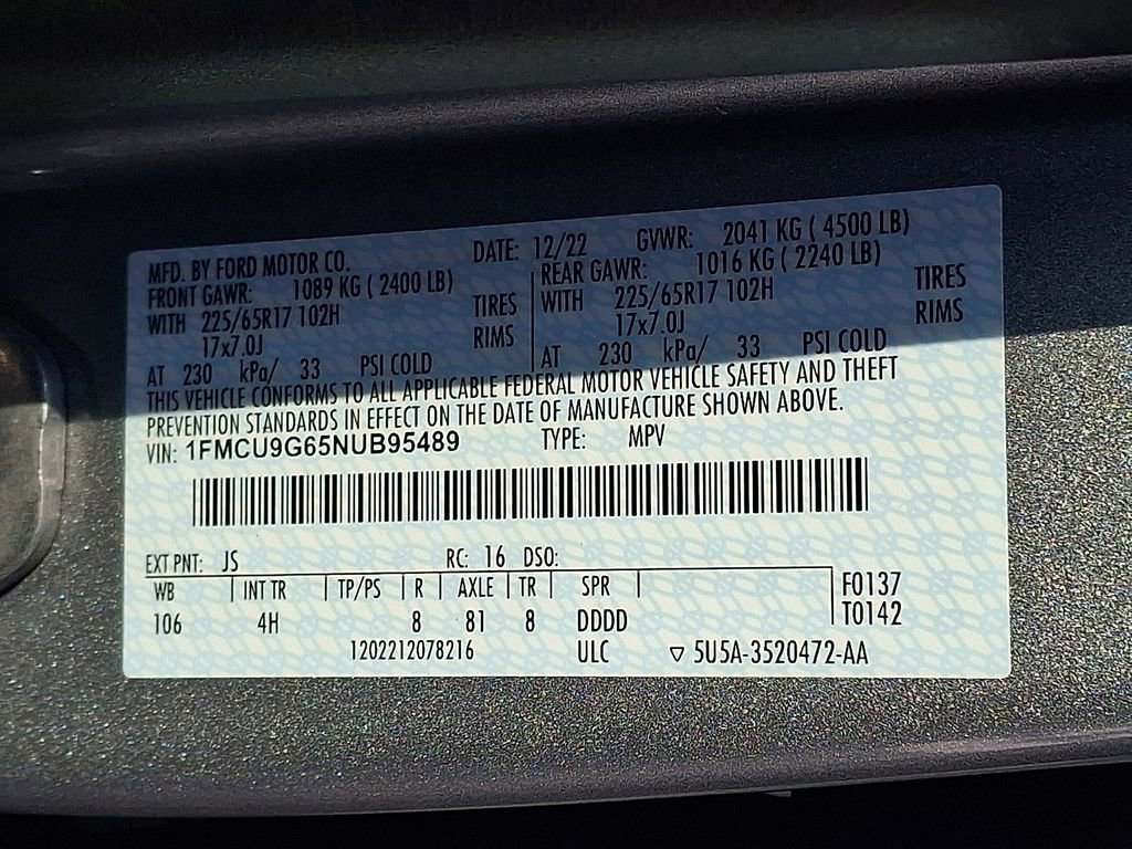 Certified 2022 Ford Escape SE w/ Convenience Package image 28