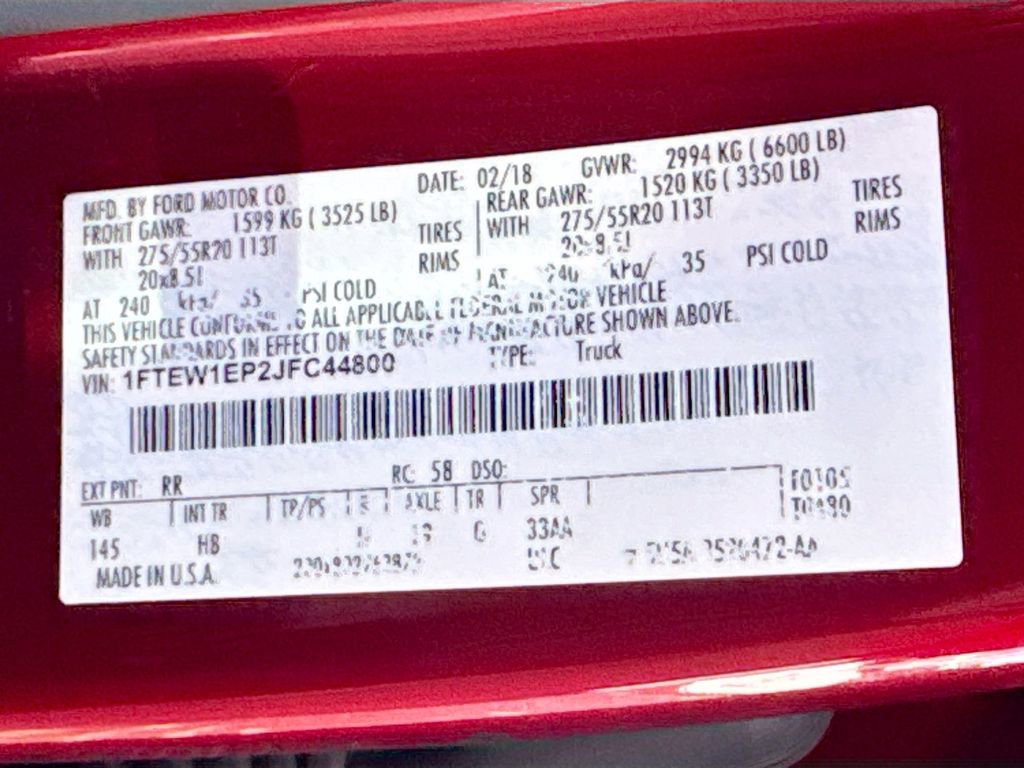 Certified 2018 Ford F150 Lariat w/ Equipment Group 502A Luxury image 25