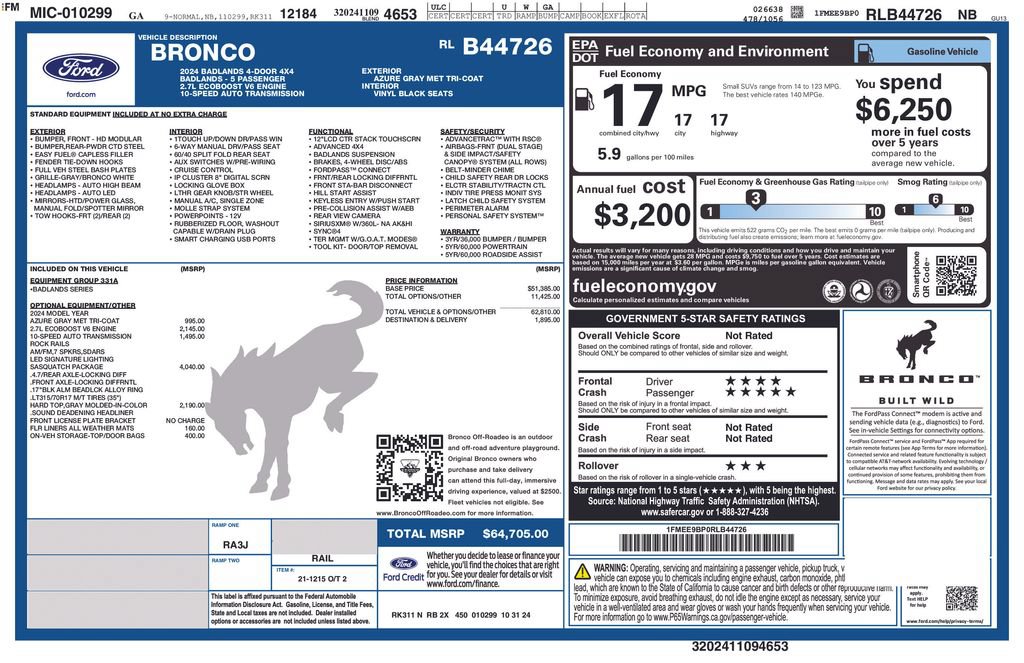Certified 2024 Ford Bronco Badlands w/ Sasquatch Package AWD/4WD image 25