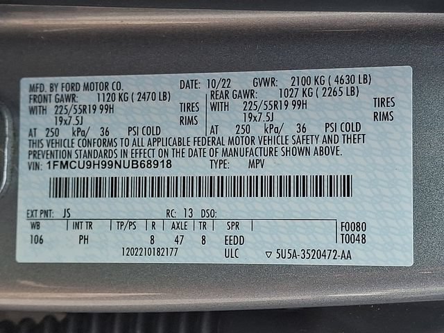 Certified 2022 Ford Escape SEL w/ SEL Stealth AWD Package image 29