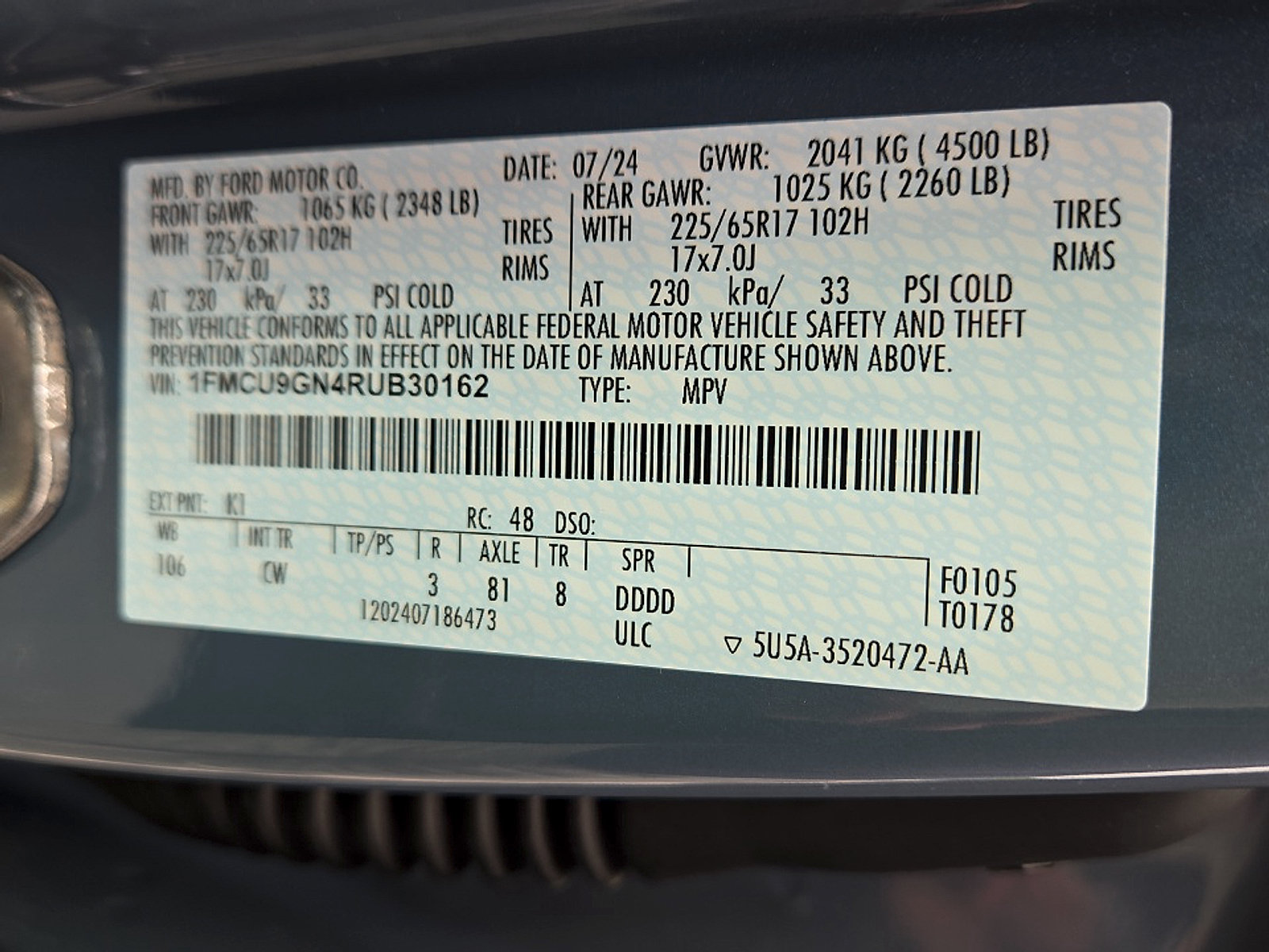 Certified 2024 Ford Escape Active AWD/4WD image 25