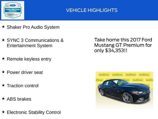 Certified 2017 Ford Mustang GT Premium w/ Equipment Group 401A RWD image 18
