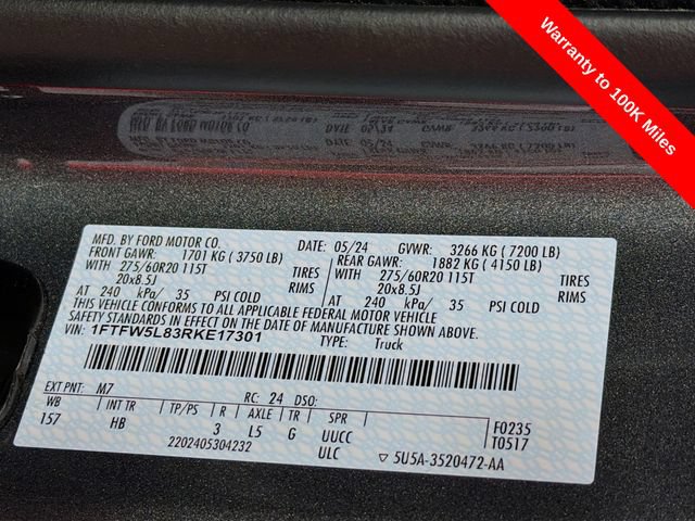 Certified 2024 Ford F150 Lariat w/ FX4 Off-Road Package AWD/4WD image 39