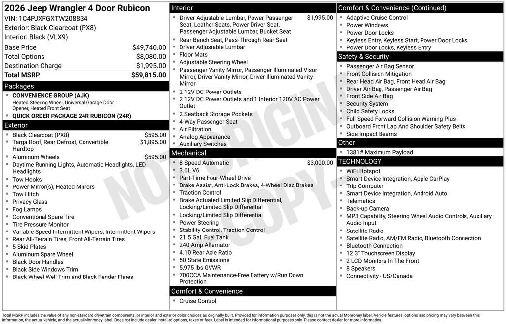Used 2026 Jeep Wrangler Unlimited Rubicon AWD/4WD image 13