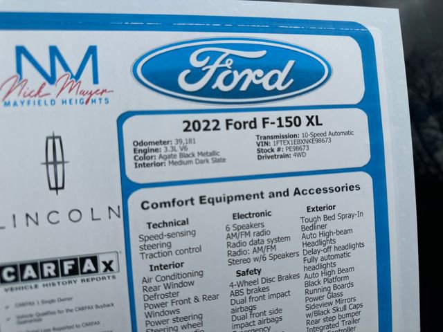 Certified 2022 Ford F150 XL w/ Equipment Group 101A High image 32