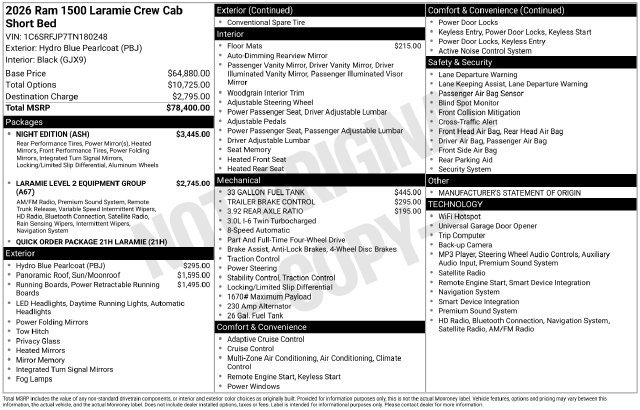 Used 2026 RAM 1500 Laramie w/ Night Edition AWD/4WD image 23