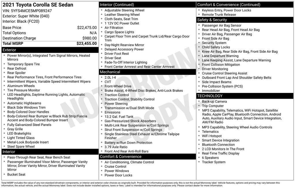 Used 2021 Toyota Corolla SE FWD image 7