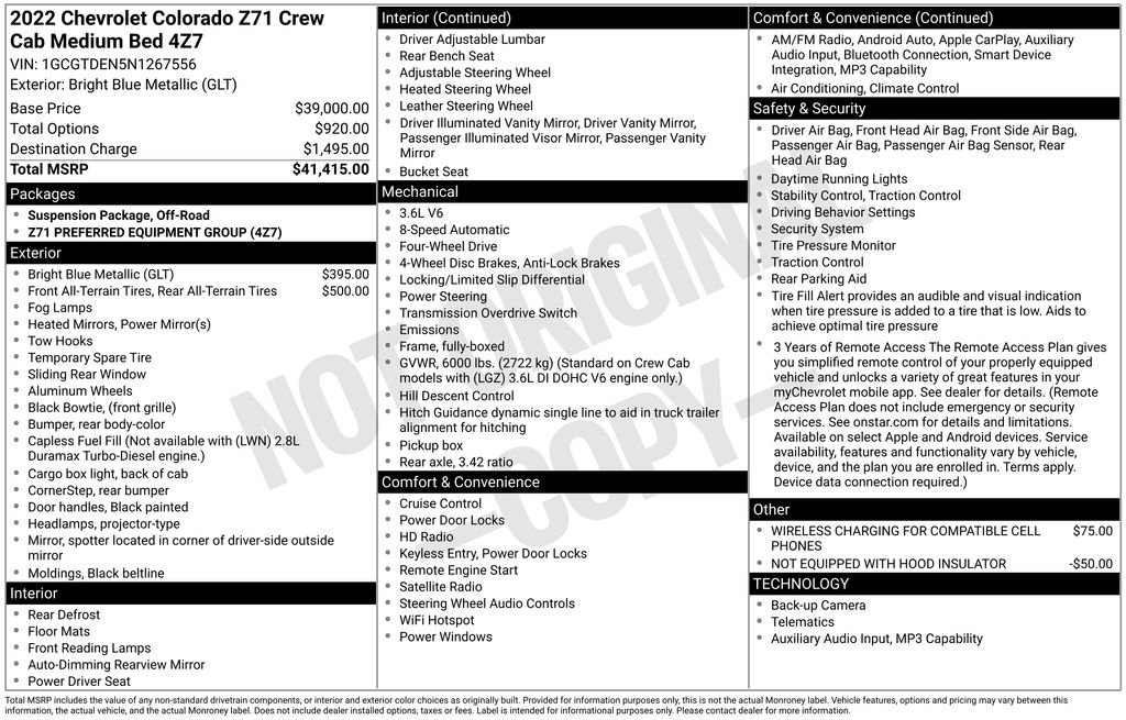 Used 2022 Chevrolet Colorado Z71 AWD/4WD image 51