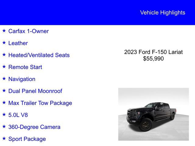 Certified 2023 Ford F150 Lariat w/ Max Trailer Tow Package AWD/4WD image 2
