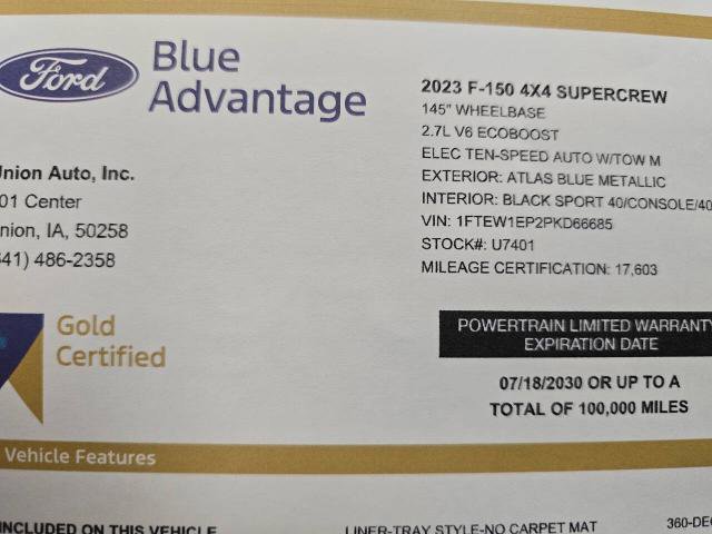 Certified 2023 Ford F150 XLT w/ Equipment Group 302A High image 26