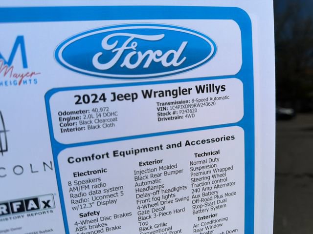 Used 2024 Jeep Wrangler Willys AWD/4WD image 35