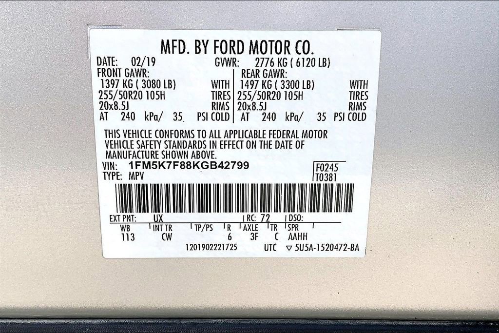 Certified 2019 Ford Explorer Limited w/ Class III Trailer Tow Package image 36