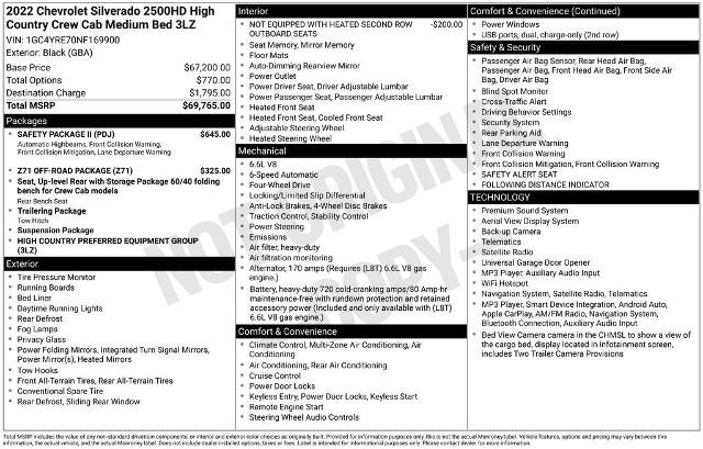 Used 2022 Chevrolet Silverado 2500 High Country w/ Safety Package II AWD/4WD image 2