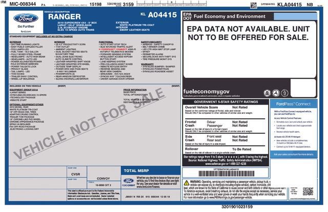 Certified 2019 Ford Ranger Lariat w/ Equipment Group 501A Mid image 34