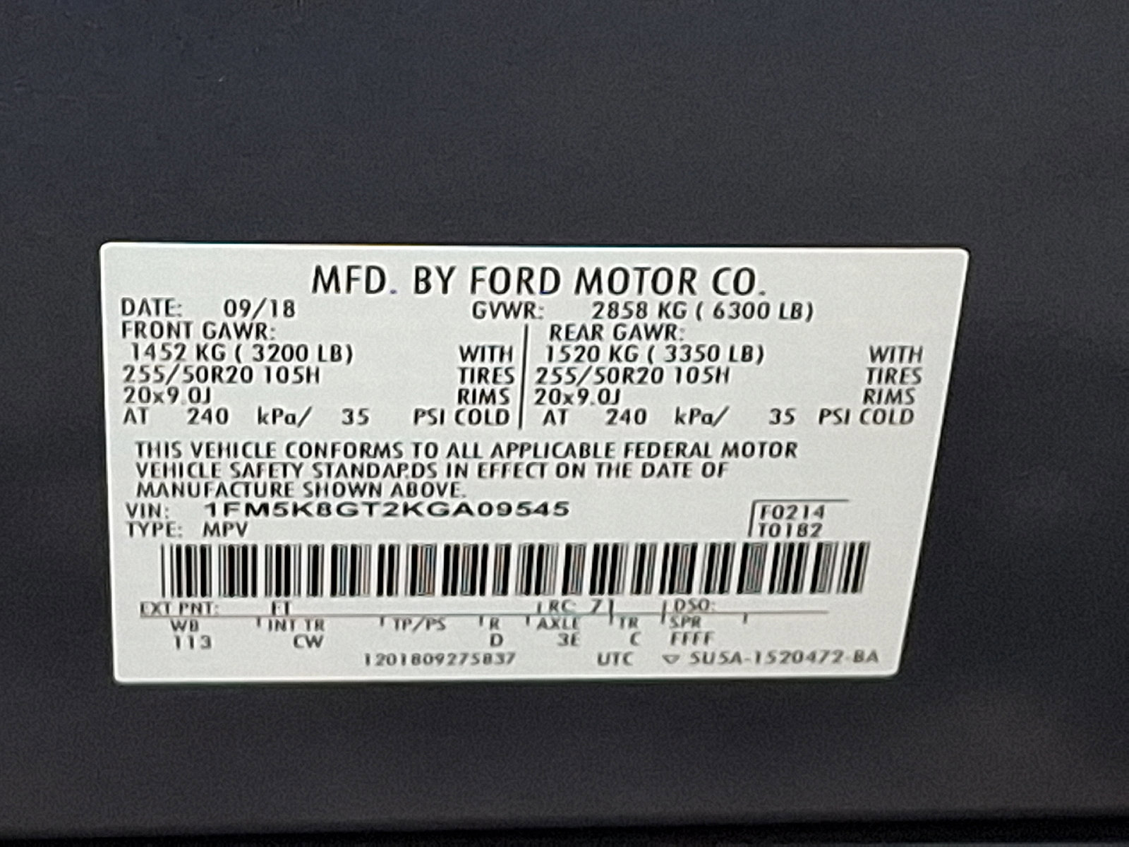 Certified 2019 Ford Explorer Sport w/ Equipment Group 401A image 26