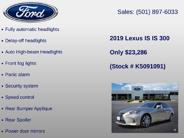 Used 2019 Lexus IS 300 w/ Accessory Package 2 RWD image 30