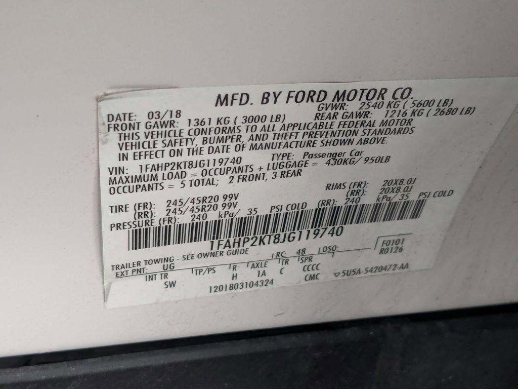 Certified 2018 Ford Taurus SHO image 25