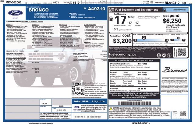 Certified 2024 Ford Bronco Heritage Edition AWD/4WD image 5