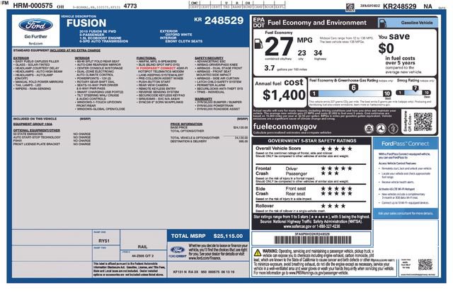 Certified 2019 Ford Fusion SE FWD image 38