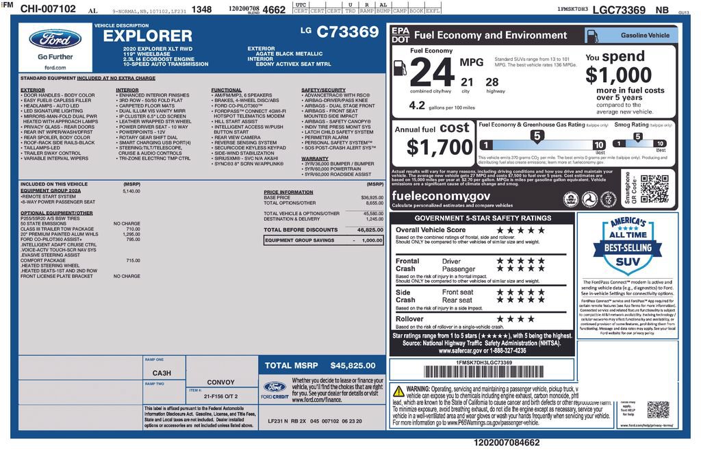 Certified 2020 Ford Explorer XLT w/ Equipment Group 202A RWD image 27