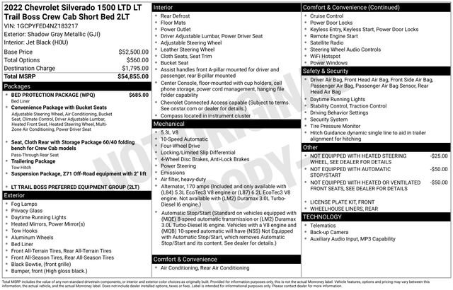 Used 2022 Chevrolet Silverado 1500 LT Trail Boss w/ Bed Protection Package image 2