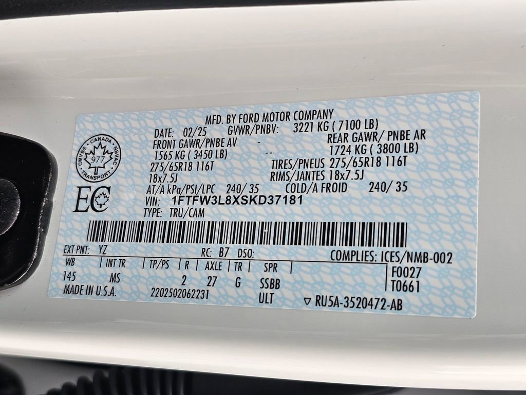 Certified 2025 Ford F150 XLT w/ Equipment Group 301A Standard AWD/4WD image 35
