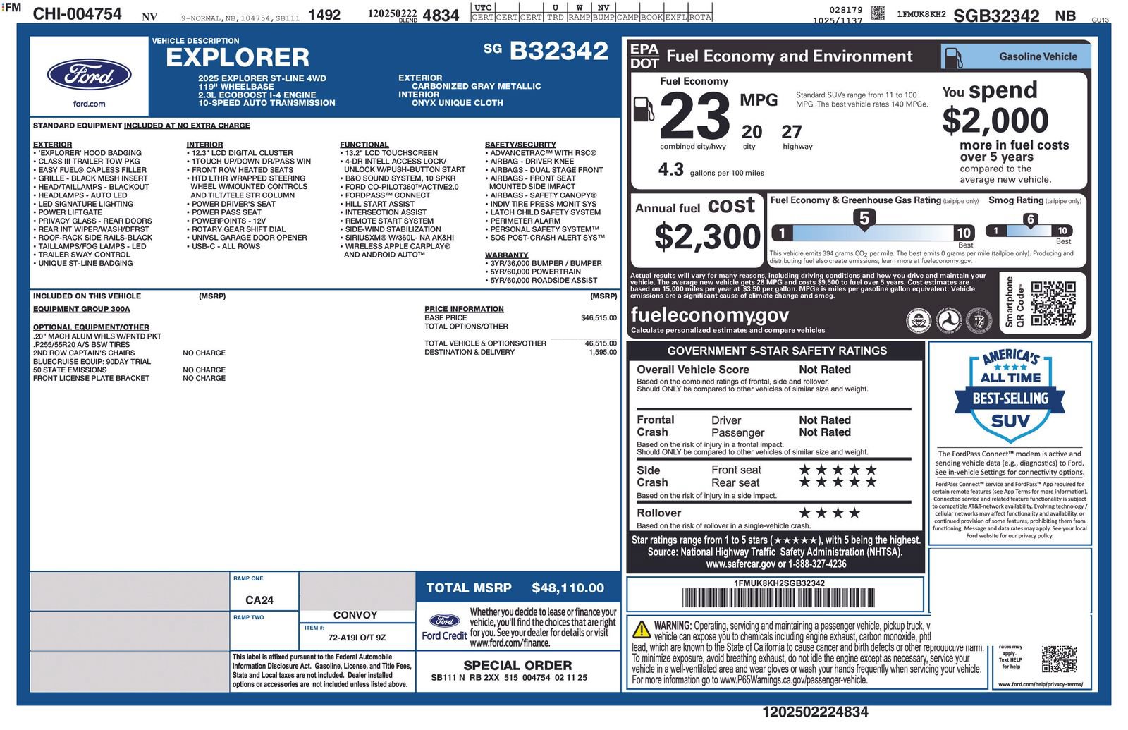 Certified 2025 Ford Explorer ST-Line AWD/4WD image 43