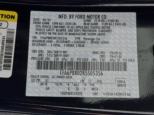 Certified 2024 Ford Mustang Dark Horse w/ Dark Horse Handlin Package RWD image 32