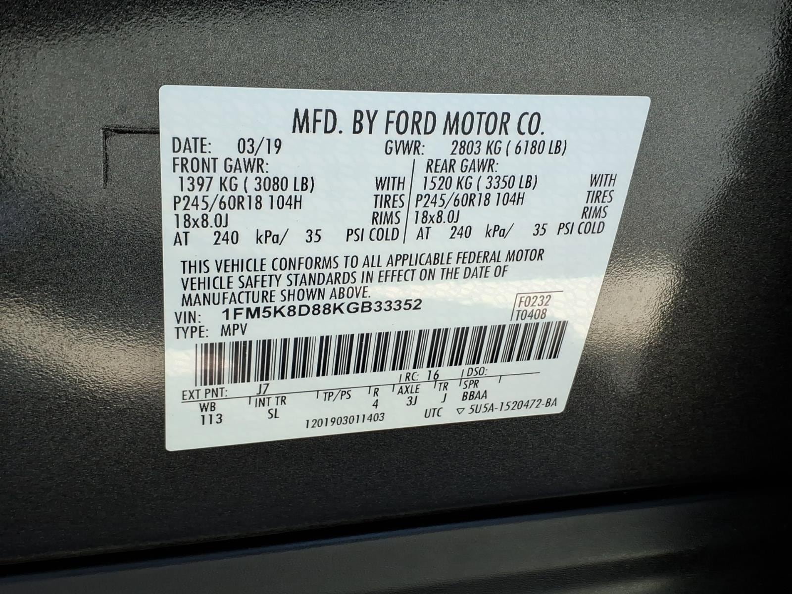 Certified 2019 Ford Explorer XLT w/ Equipment Group 202A AWD/4WD image 30