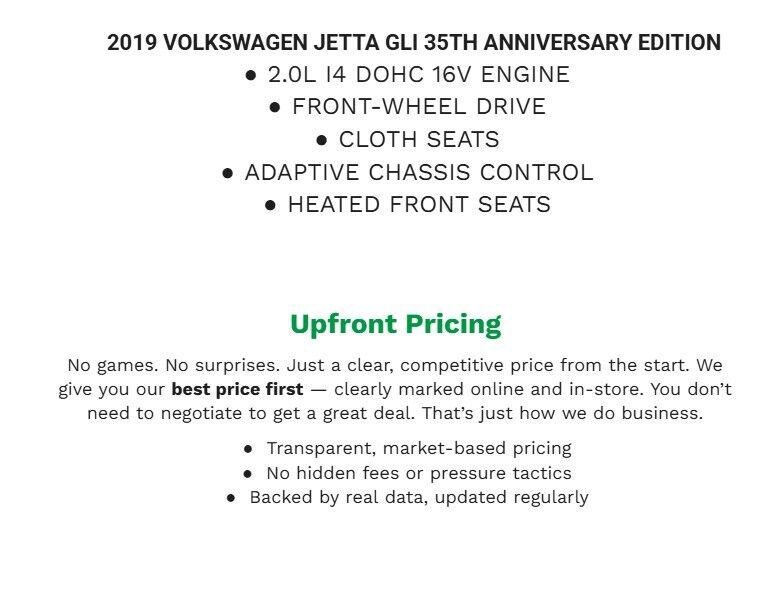 Used 2019 Volkswagen Jetta GLI Autobahn FWD image 2