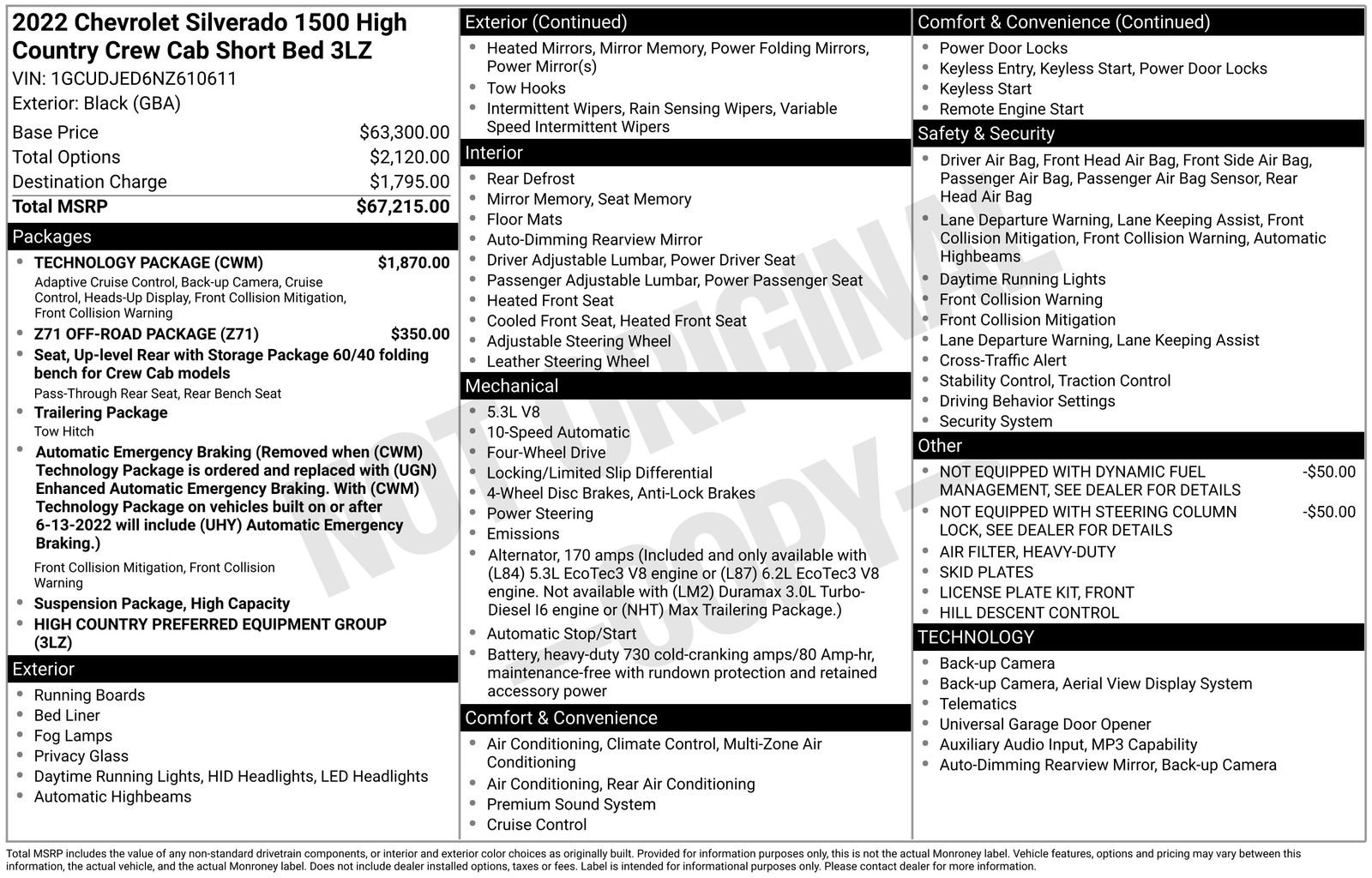 Used 2022 Chevrolet Silverado 1500 High Country w/ Technology Package AWD/4WD image 4